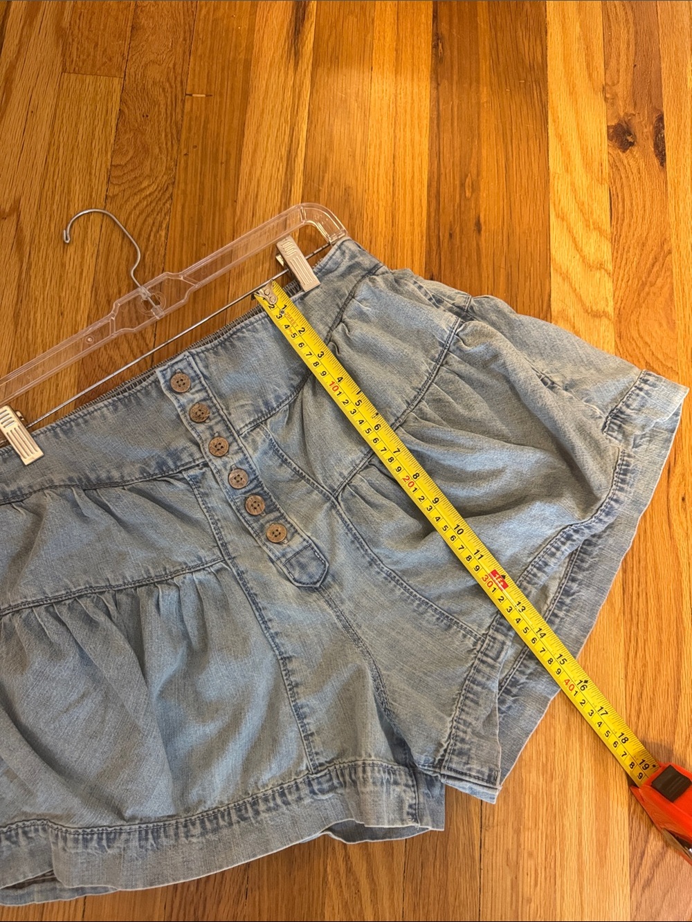 Free People Fleur Light Blue Ruffle Denim Shorts - Women - Picture 7 of 12